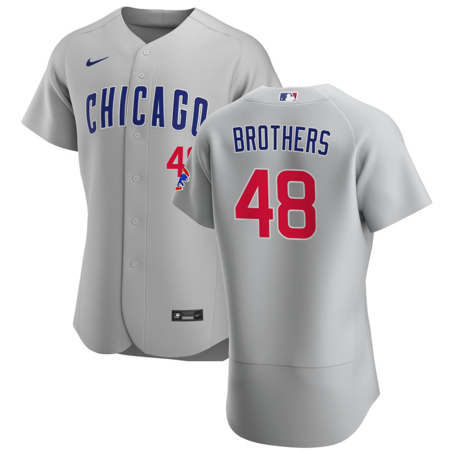 Chicago Cubs 48 Rex Brothers Men Nike Gray Road 2020 Authentic Team Jersey